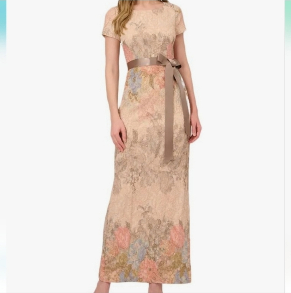 Adrianna Papell Women's Mateleasse Column Gown